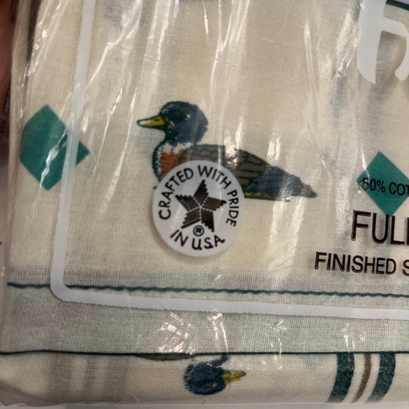 VINTAGE New 1970’s CANNON Duck Full Flat Sheet Cotton Fresh 81”x96” Mallard. - Picture 9 of 12